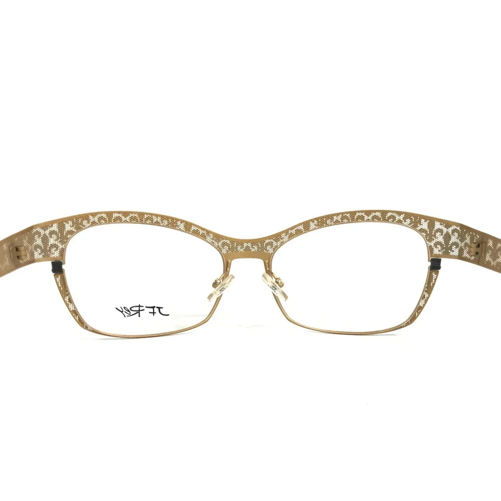 J.F. Rey Eyeglasses Frames JF2559 0050 Matte Black Gold Fleur De Lis 58-16-132